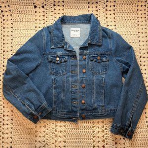Salvaje Denim Classic Denim Jacket with Copper Colored Buttons Size Large
